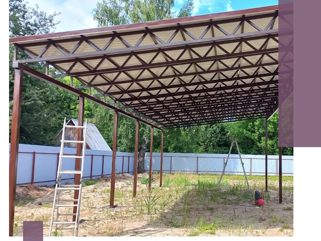 Односкатные навесы под ключ в Севастополе — изготовление и монтаж