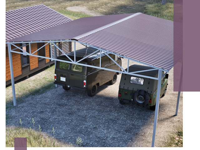 Двускатные навесы под ключ в Севастополе — изготовление и монтаж