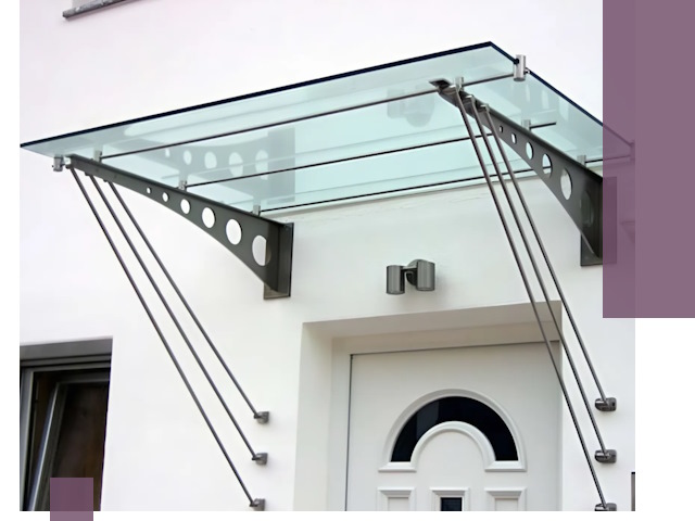 Козырьки над входом под ключ в Севастополе — изготовление и монтаж