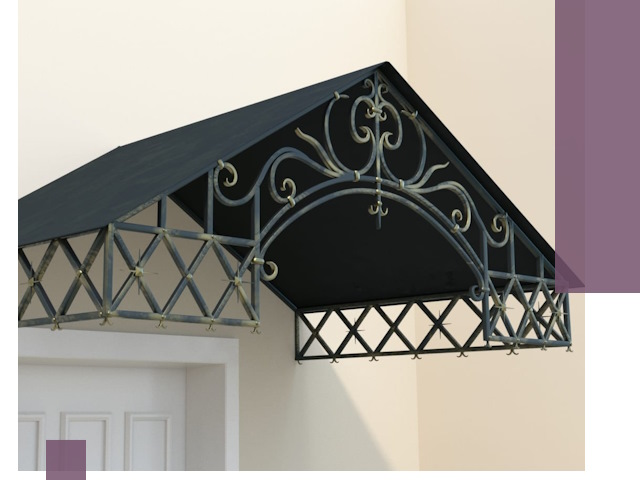 Двускатные металлические козырьки под ключ в Севастополе