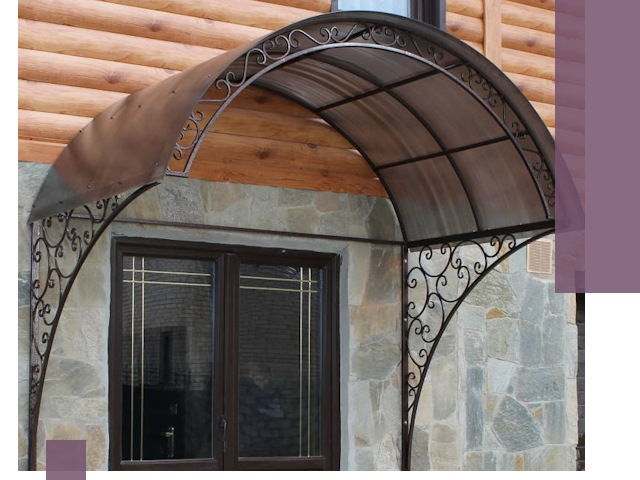 Арочные козырьки под ключ в Севастополе: изготовление и монтаж